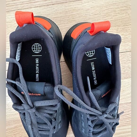 ADIDAS RACER TR21 running shoes athletic sneakers black orange size 6 - Picture 4 of 9